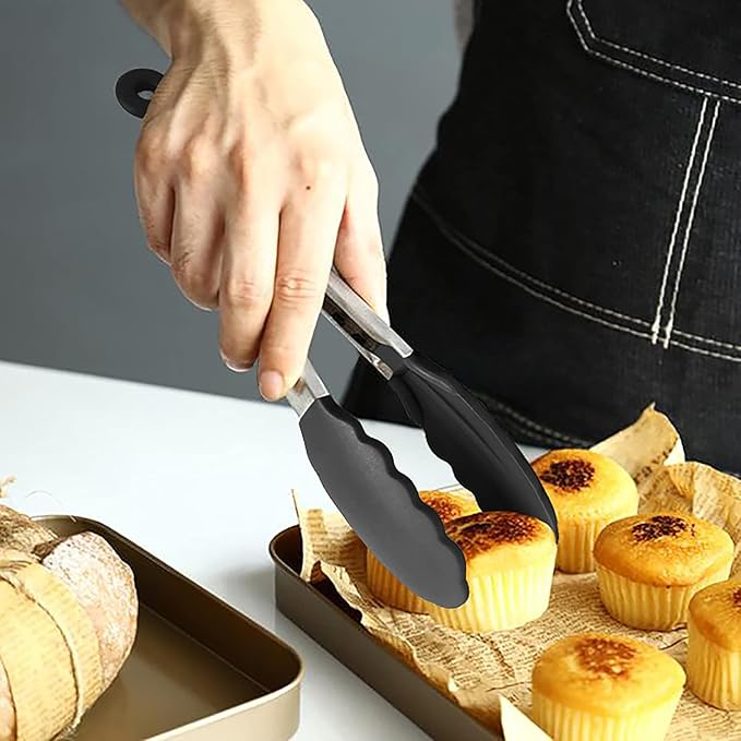 HINMAY Mini Tongs with Silicone Tips 7-Inch Kitchen Tongs - Image 7