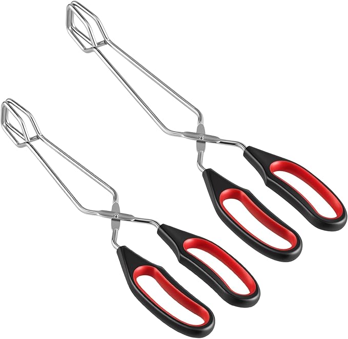 2-Pcs Stainless Steel Scissor Tongs, 9.25-Inch and 11-Inch set Kitchen cooking by WHTCHSU