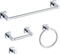Chrome Bathroom Hardware Set 4 Pieces, Towel Bar Set Stainless Steel Wall by bluebyrne