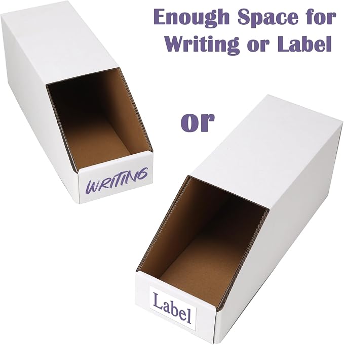 EXYGLO Stackable Cardboard Storage Bins 30 Pack, Corrugated Organizer Bins - Image 4