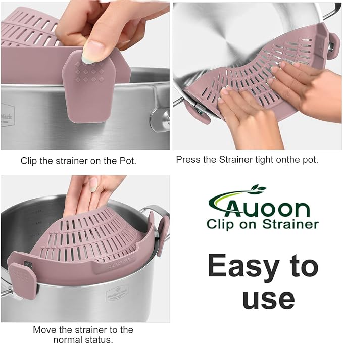 Large AUOON Clip on Strainer for All Pots and Pans - Image 4