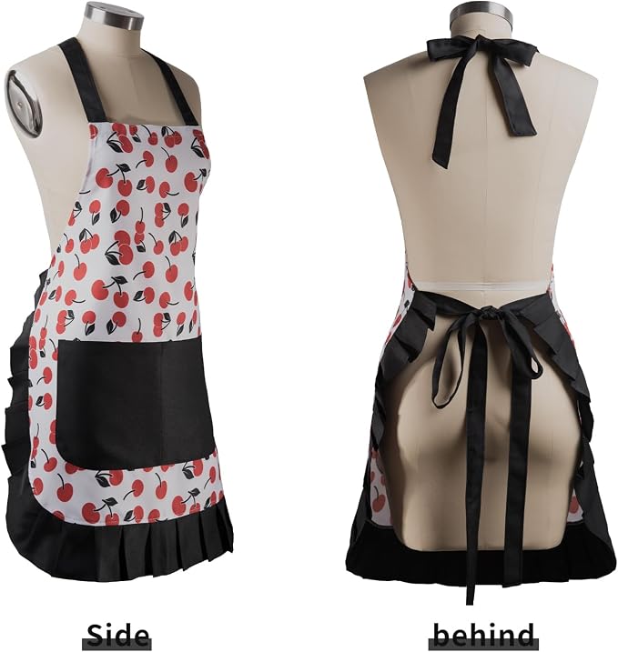 Vintage Floral Apron for Women - Image 2