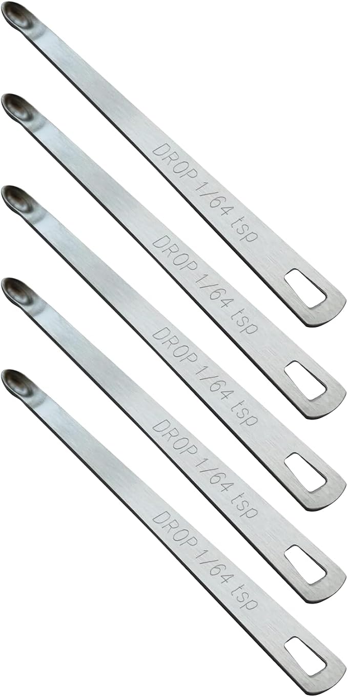 5PCS 1/64 Teaspoon Single Tiny Measuring Spoon, Small Individual Stainless by BERYLER