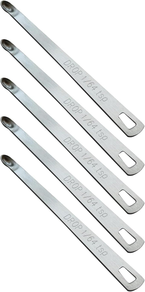 5PCS 1/64 Teaspoon Single Tiny Measuring Spoon, Small Individual Stainless by BERYLER