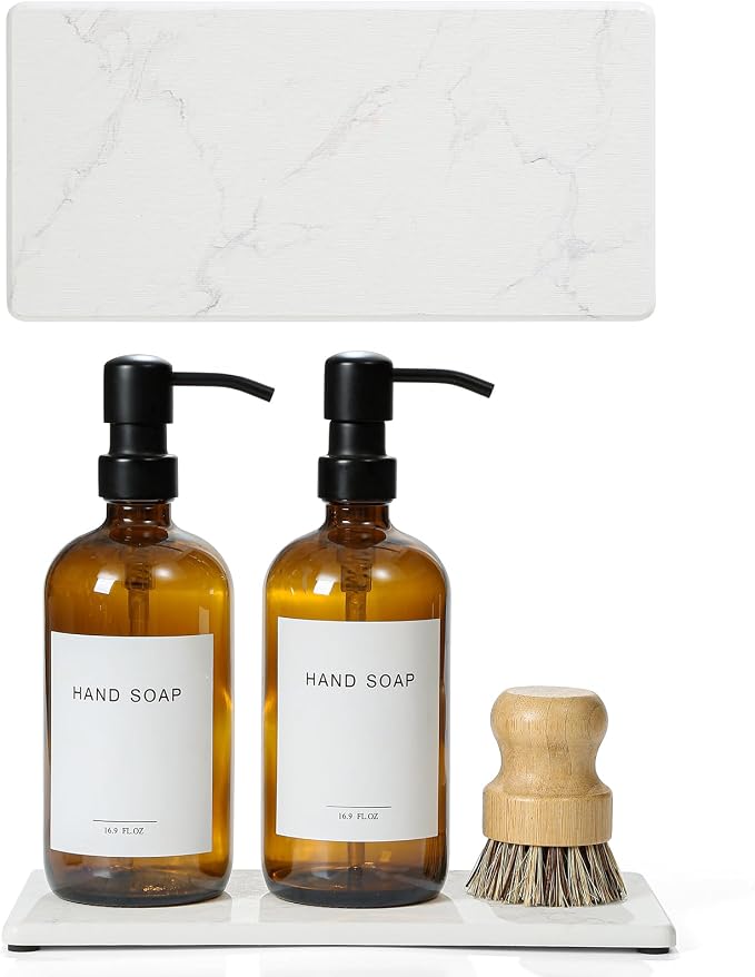 2PCS 10"x 5" Large Bathroom Sink Vanity Trays, Water Absorbing Diatomite Stone - Image 8