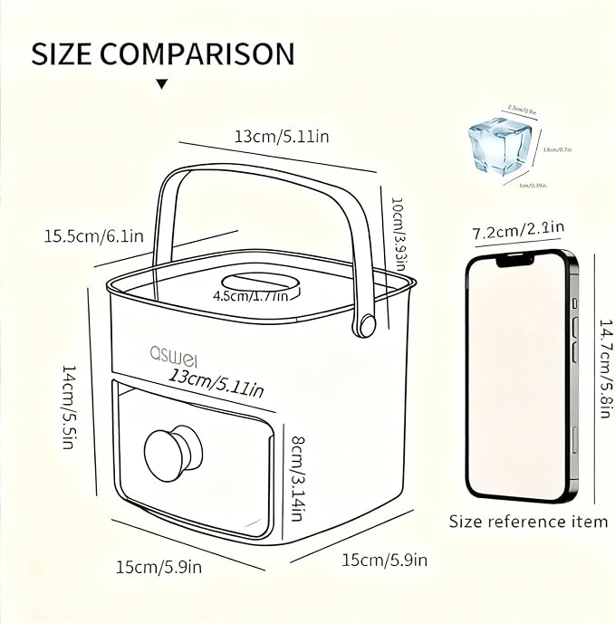 Ice Cube Tray with Lid and Bin, Pack Stackable Ice Tray with Bin and Scoop - Image 7