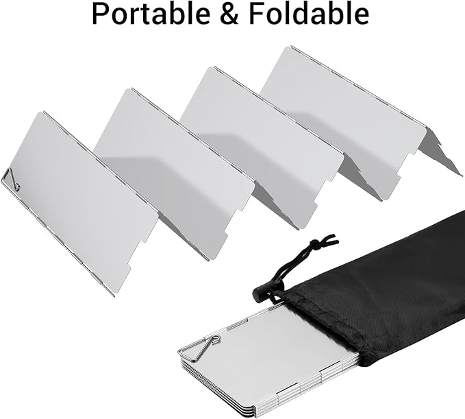 Camp Stove Windscreen, Ohuhu Camping Stove Windscreen 8/10/12 Plates Aluminum - Image 4