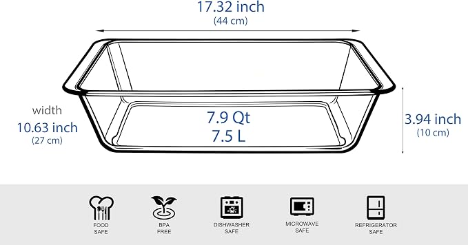 Deep Clear Glass Baking Dish, Rectangular Tempered Glass Baking Pan, The - Image 2
