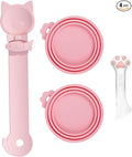 4pcs gray Pet Food Can Supplies Set，Silicone Cat Dog Food Can Lids Spoons by chuyouan