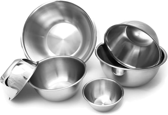Fox Run 6-Piece Nesting Stainless Steel Polished Mirror Finish Mixing Bowls Set - Image 6