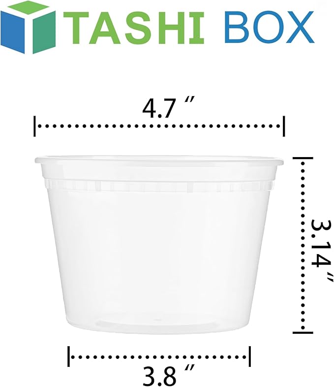 TashiBox 50 Sets 16 Oz Plastic Deli Containers - Image 3