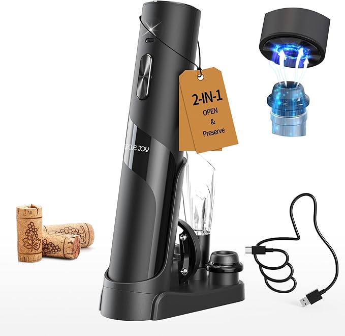 CIRCLE JOY Rechargeable Wine Opener Electric Wine Bottle Opener 7-in-1 Wine by CIRCLEJOY