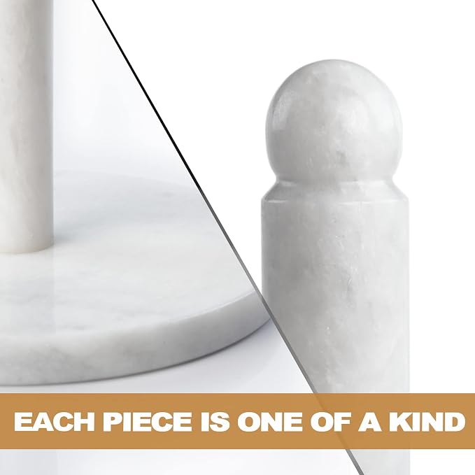 Koville African Natural Marble Paper Towel Holder Countertop, Genuine Stone - Image 6