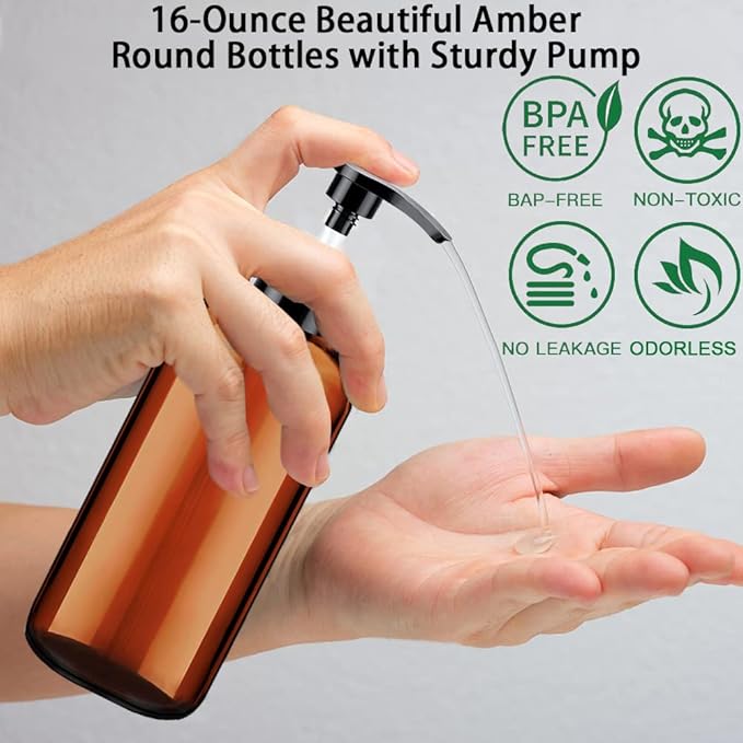 Soap Dispenser with Rust Proof Pump, Waterproof Labels Bathroom, Plastic Hand - Image 4