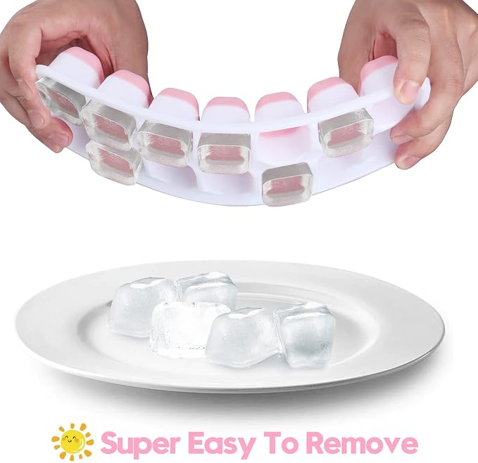 Silicone Ice Cube Tray, 4 Pack Easy-Release & Flexible 14-Ice Cube Trays - Image 3