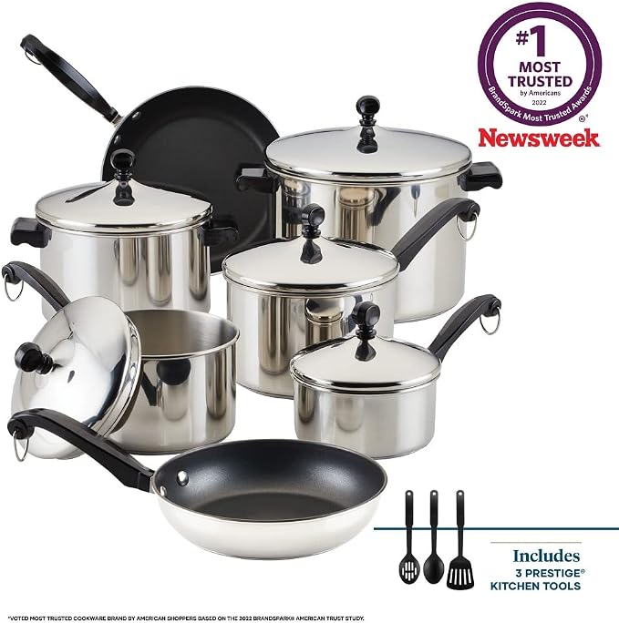 Farberware Classic Stainless Steel Cookware Pots and Pans Set - Image 18