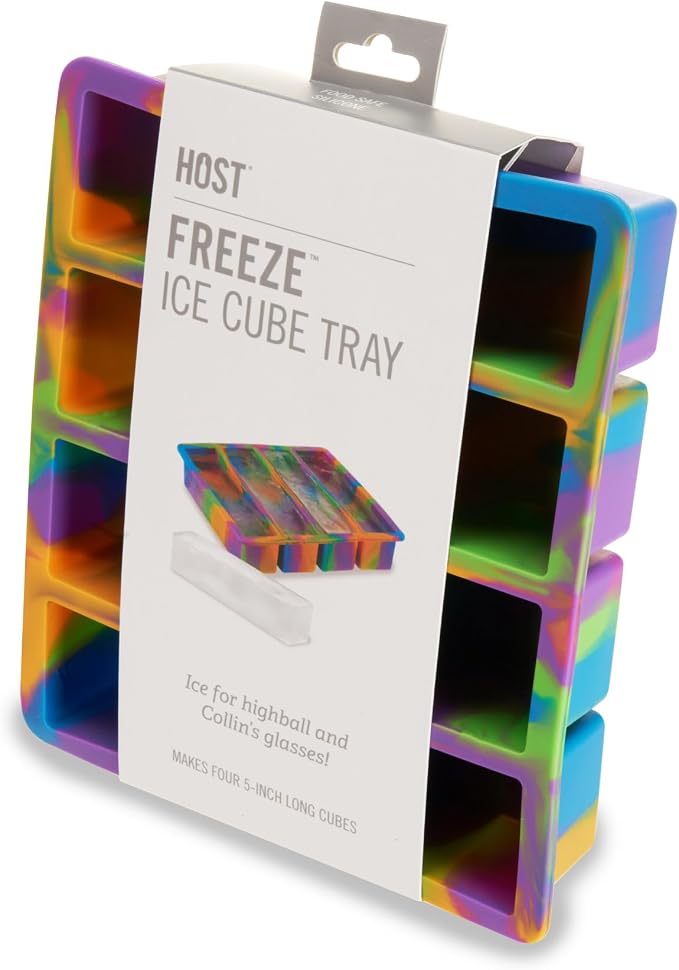 Host Ice Cube Tray, Makes Four 5-Inch Long Cubes, Durable Silicone Trays - Image 9