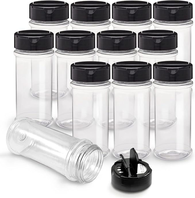 RoyalHouse 12 Pack 5.5 Oz Plastic Spice Jars by RoyalHouse