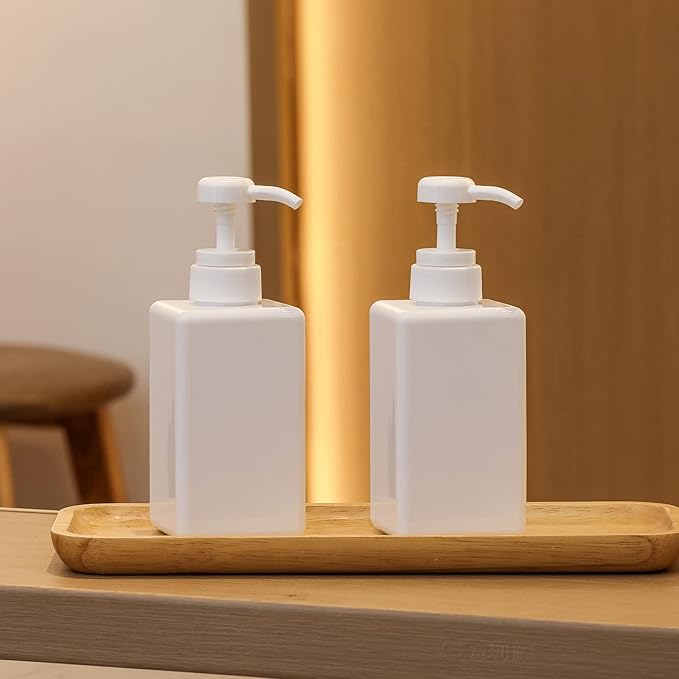 Pump Bottle, Refillable Plastic Empty Lotion Soap Dispenser Liquid Container - Image 2