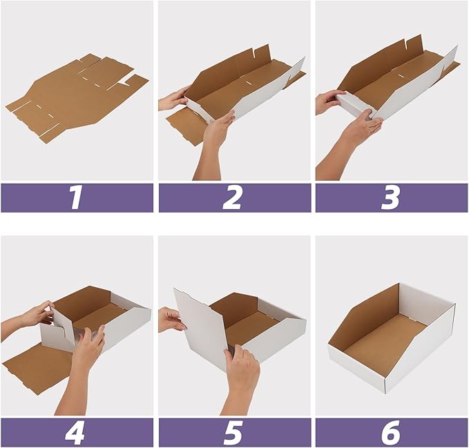 EXYGLO Cardboard Storage Bins Assorted Sizes, 35 Mixed Pack Cardboard Boxes - Image 7