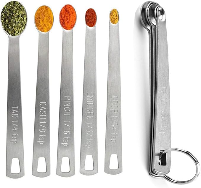 Measuring Spoons Set, Includes 1/4 tsp, 1/8 tsp, 1/16 tsp, 1/32 tsp, 1/64 tsp by Unknown