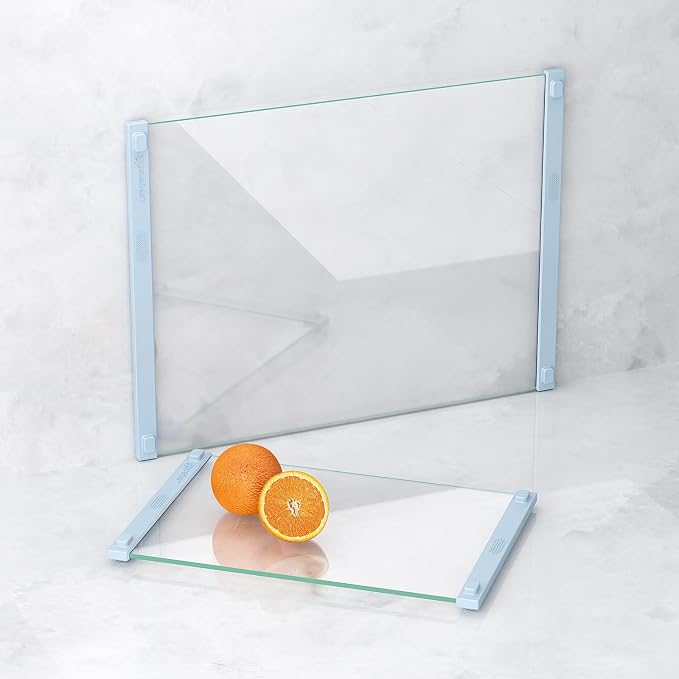 2PCS Glass Cutting Board with Silicone Grip, 80% Stronger Shatter Resistance by TemperedGlassManufacturer