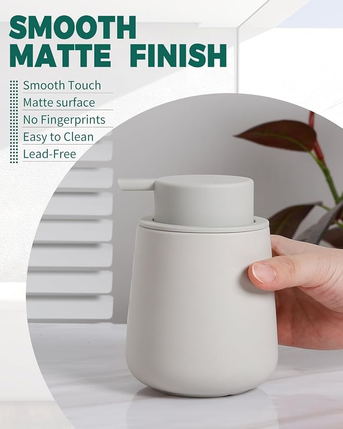 Bosilunlife Ceramic Foaming Soap Dispenser - 12Oz Bathroom Countertop Kitchen - Image 5