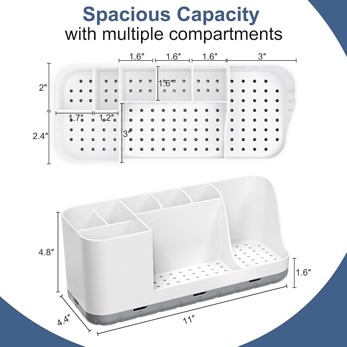 QIYVLOS Bathroom Organizers and Storage, 8 Slots Detachable Toothbrush Holders - Image 7