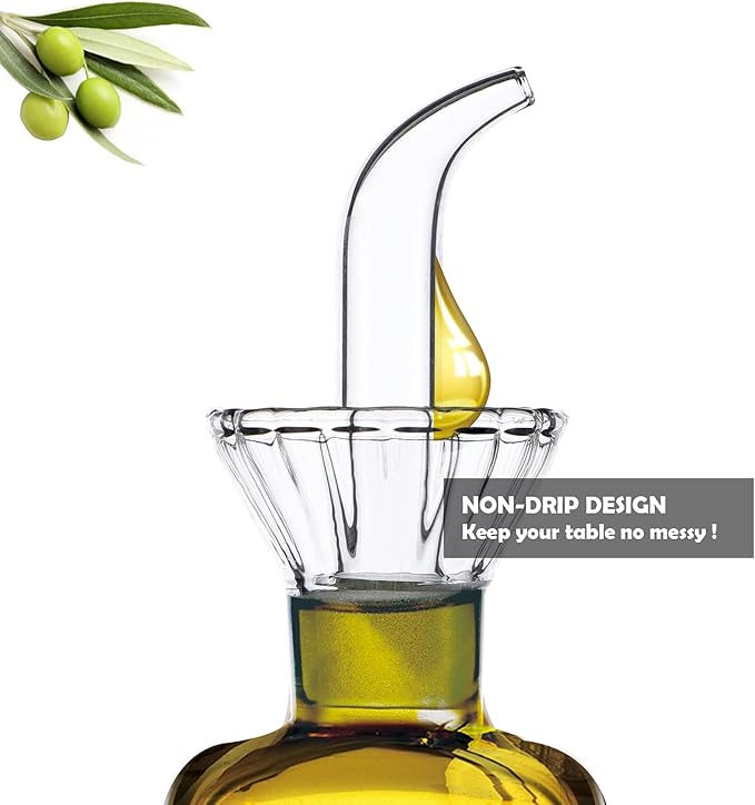 HAIZEEN 16 oz/480ml Non-Drip Olive Oil Dispenser Bottle 100% Glass Oil Carafe - Image 4
