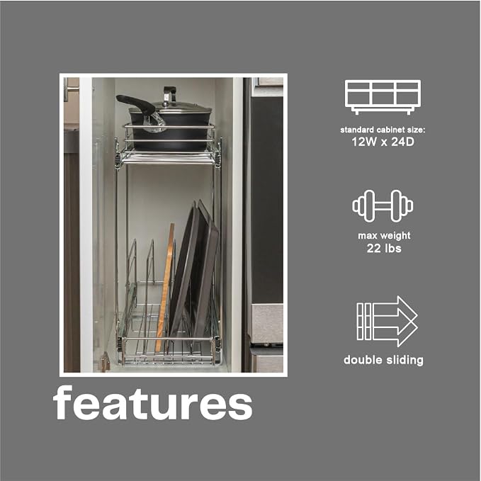 Household Essentials Glidez Multipurpose Chrome-Plated Steel Pull-Out/Slide-Out - Image 10