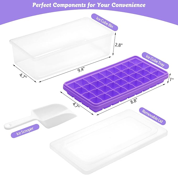 Silicone Ice Cube Tray with Leak-Proof Lid & Storage Bin - Image 2