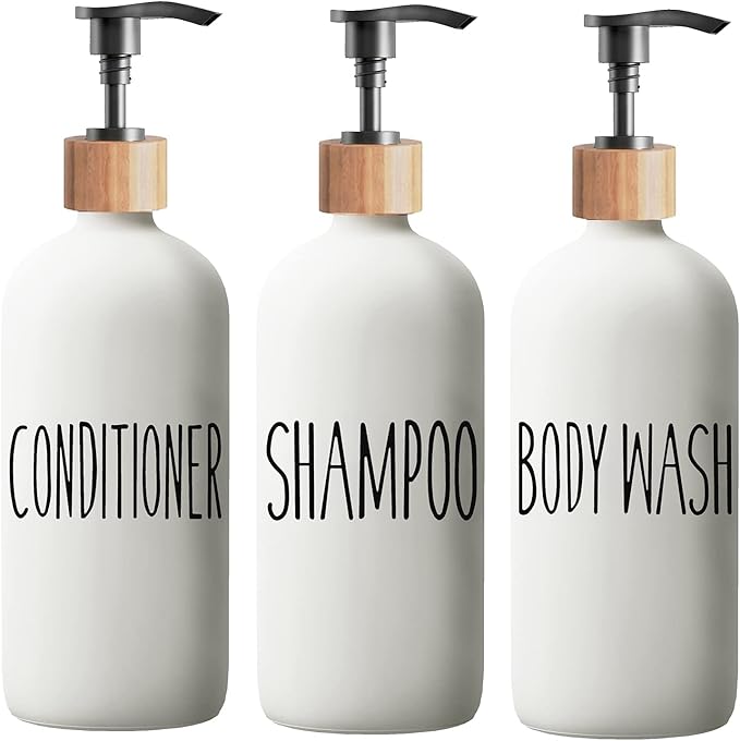 Shampoo and Conditioner Dispenser Set by Aeakey