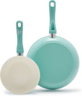 GreenLife Non Stick Fry Pan Set, Non-Toxic PFAS-Free Ceramic Skillets, by GreenLife