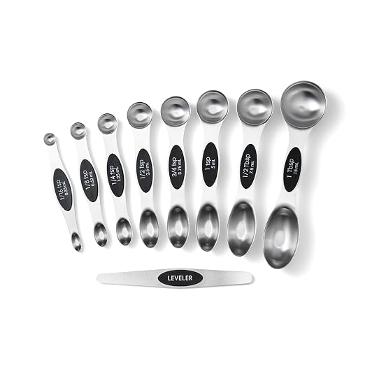 Magnetic Measuring Spoons Set, 9-Piece Stainless Steel by Fsdifly