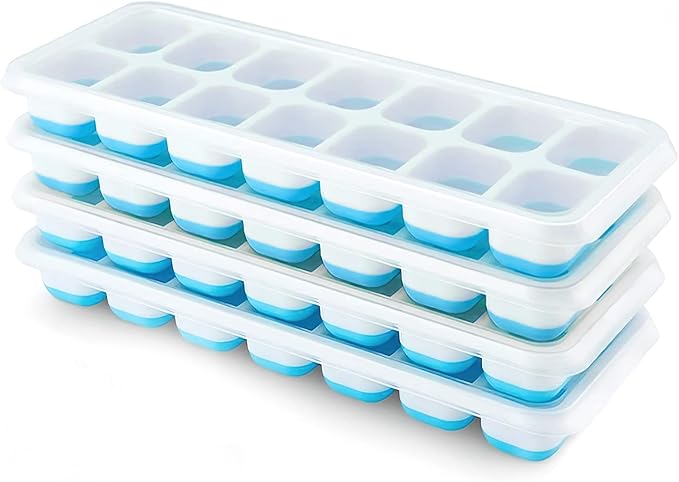 Ice Cube Trays 4 Pack, Airabc Silicone Ice Cube Trays by AlwaysMeetAllYourIceMakingNeeds