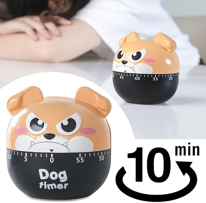 Cute Dog Kitchen Timer Manual Mechanical Rotating Alarm 55 Minutes Countdown - Image 2
