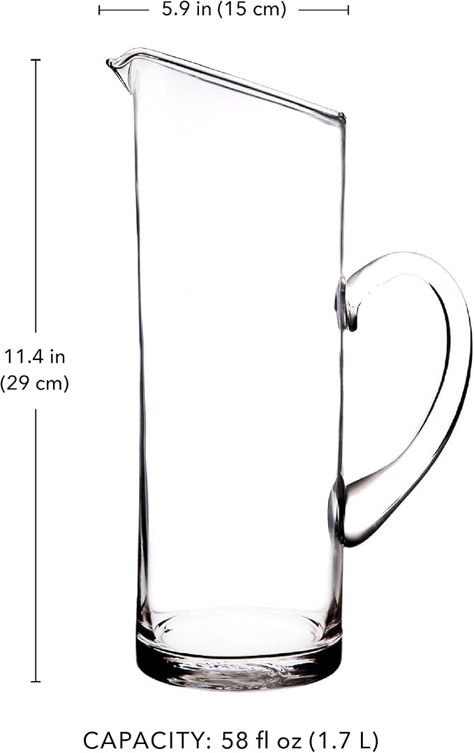 Glass Water Pitcher with Spout – Elegant Serving Carafe - Image 3