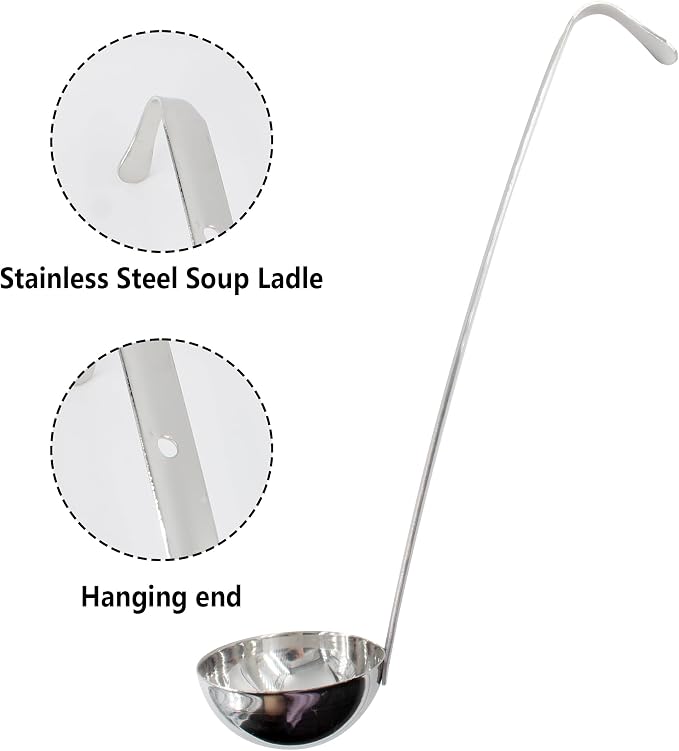 2PCS 10 Inch Stainless Steel Soup Ladle - Image 3