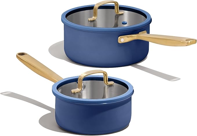 CAROTE 1.5QT & 3.0QT Stainless Steel Saucepan Set, Tri Ply Stainless Steel by CAROTE