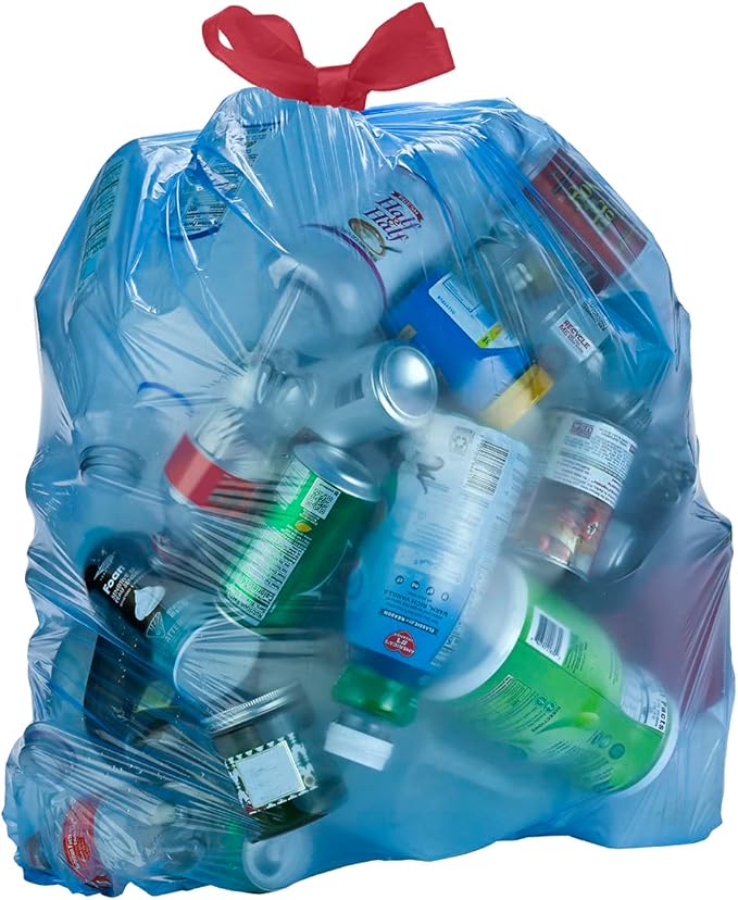 Amazon Basics Blue Recycling Drawstring Trash Bags, Tall Kitchen, 13 Gallon - Image 2