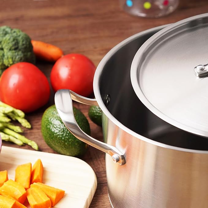 HOMICHEF 3.5QT Silver Nickel Free Stainless Steel Stockpot - Image 6