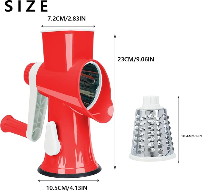 Rotary Cheese Grater with Handle-Versatile Cheese Grater Non-Slip Suction Base - Image 6
