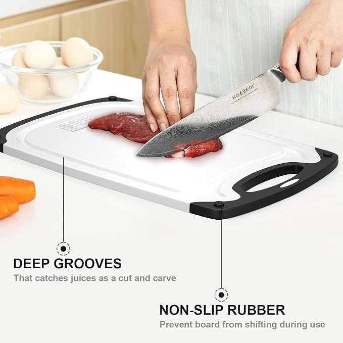 Plastic Cutting Board, 3 Pieces Dishwasher Safe Cutting Boards - Image 2