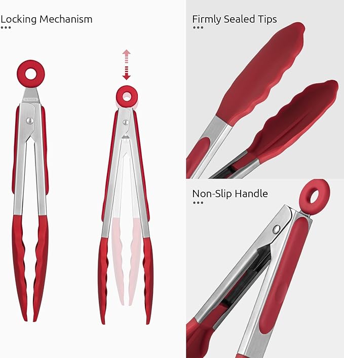 600ºF Heat Resistant Kitchen Tong: U-Taste 7 inch Silicone Cooking Tong - Image 6