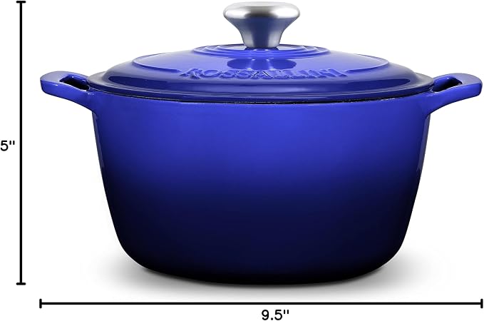 ROSSALLINI Signature Enameled Cast Iron Dutch Oven, Non-Stick Serving Pot - Image 10