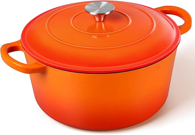 P&P CHEF 6QT Enameled Dutch Oven, Cast Iron Dutch Oven Pot by PPCHEF
