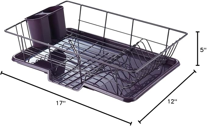 Space-Saving 3-Piece Dish Drainer Rack Set: Efficient Kitchen Organizer - Image 7