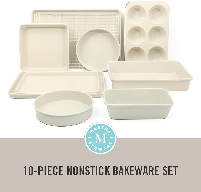 Martha Stewart Gallen 10 Piece Baking Pans Ceramic PFA Free Non Toxic Non Stick - Image 2