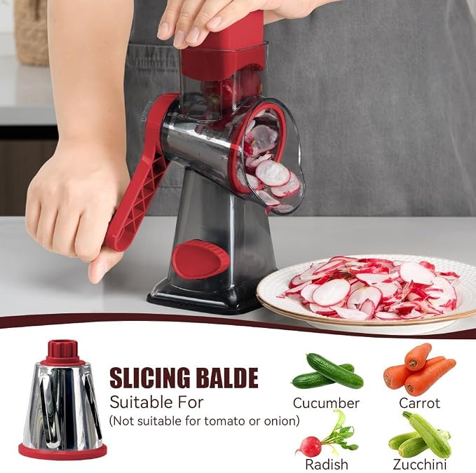 KEOUKE Rotary Cheese Grater Hand Crank Transparent - Image 4