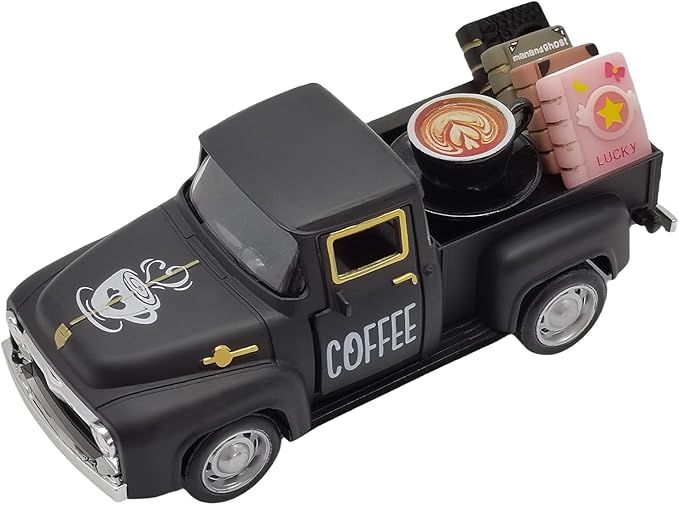 Coffee Bar Decor Vintage Mini Metal Pickup Truck Decor by Unknown
